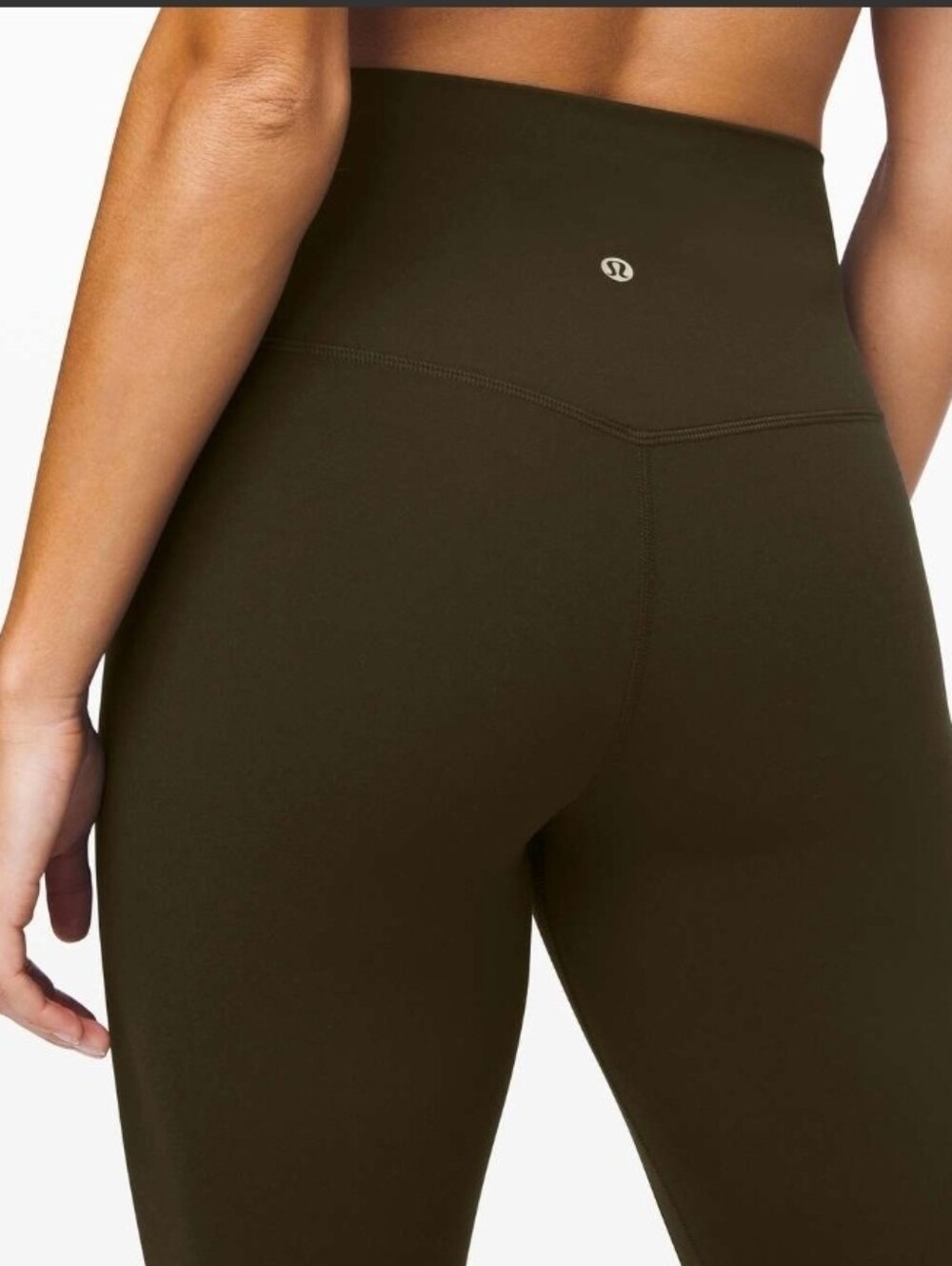 Lululemon Align Crop 23" High Waist sz 10 Pants Dark Olive Leggings Stretch Soft - Picture 6 of 12